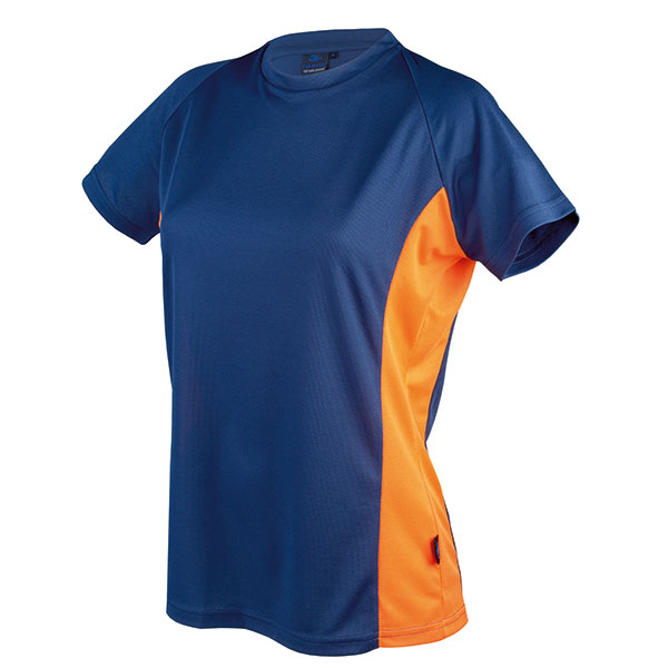Ladies Sport- and Running T Contrast blau orange